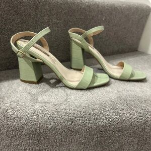 Chic Mint Green Block Heels
